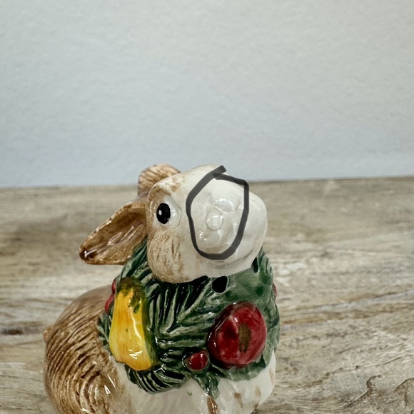 Fitz and Floyd Woodland Santa Elf Gnome Bunny Rabbit Salt and Pepper 1991 - Picture 8 of 10